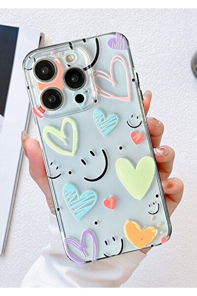 3GEN CASE iPhone 11 Pro Max Compatible New Smile Patterned Transparent Silico...