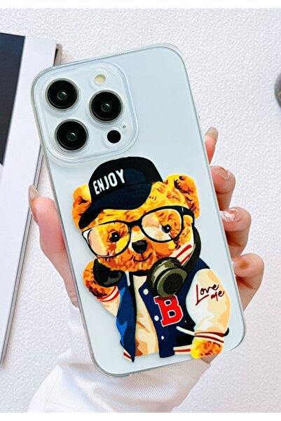 3GEN CASE İPHONE 12 PRO MAX UYUMLU TEDDY BEAR ENJOY DESENLİ ŞEFFAF SİLİKON KI...