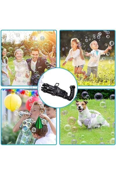 Numaca Pilli Köpüklü Oyuncak Köpük Baloncuk Makinesi Tabancası + Baloncuk Likitli