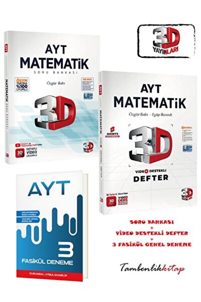 Bilimyolu Yayıncılık 3D Yayınları AYT Matematik Soru Bankası ve Video Destekl...