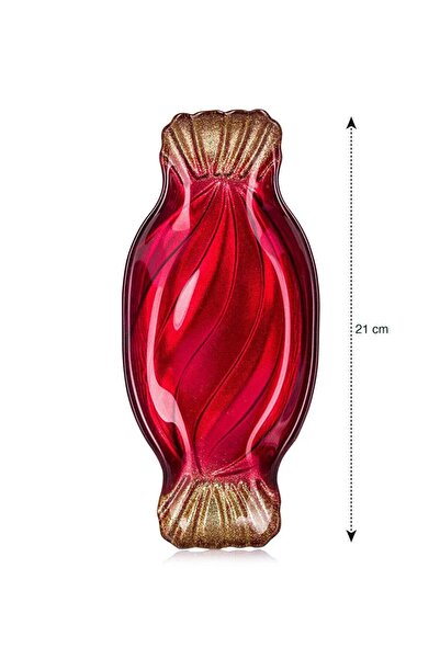 LC Waikiki LCW HOME Kırmızı Şeker Figürlü Cam Tabak 2'li 21 Cm