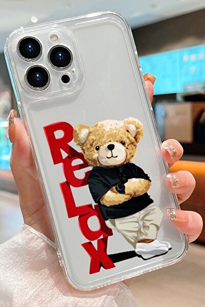 3GEN CASE İPHONE 11 PRO MAX UYUMLU TEDDY BEAR RELAX DESENLİ ŞEFFAF SİLİKON KI...