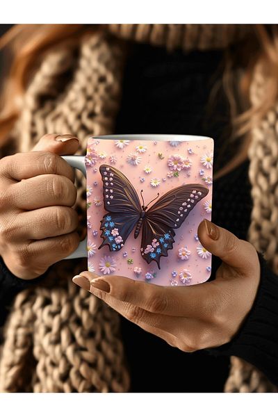 Evion Butterfly Shaped 3D Design Ceramic Mug - Gift Mug