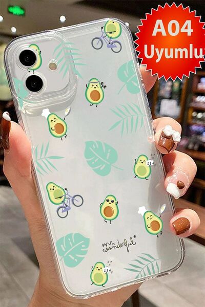 3GEN CASE سامسونج جالاكسي A04 متوافق مع حافظة سيليكون شفافة منقوشة على شكل أف...