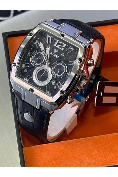 Raymond Square Leather Cord Men's Wrist Watch