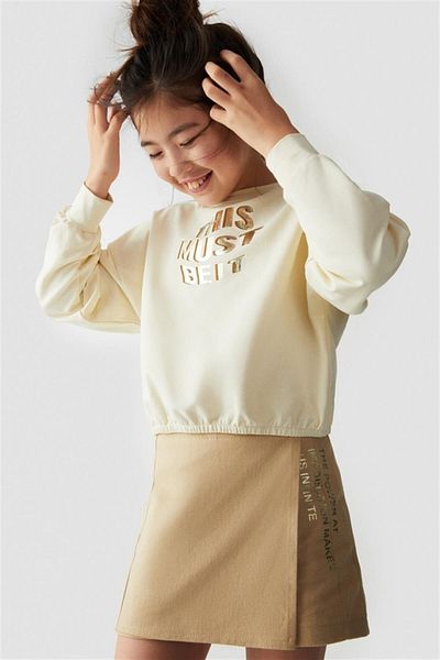 nk kids NK KİDS 35323 ΚΡΕΜΑ ΚΟΡΙΤΣΙΩΝ SAND SWEAT
