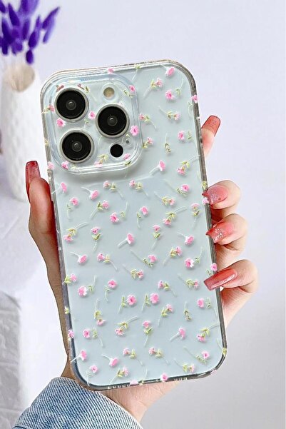 3GEN CASE IPHONE 12 PRO MAX COMPATIBLE FLOWERS PATTERN TRANSPARENT SILICONE C...