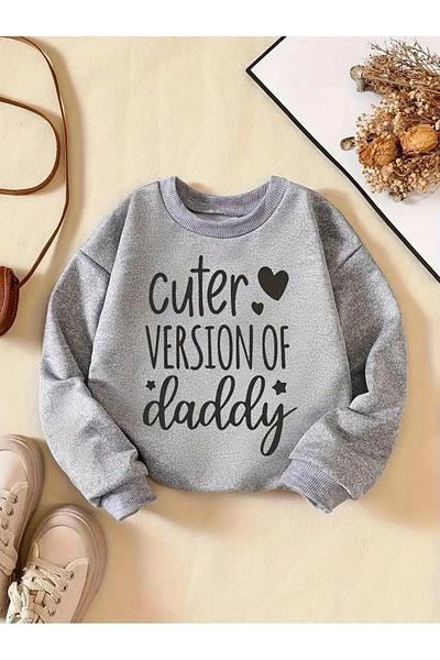 Pink Sky Printed Gray Kids Sweatshirt