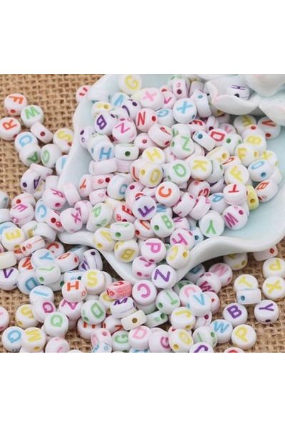 PASAMİA Colorful Letter Beads 25 Gr 180 Pieces