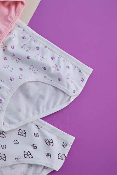 Katia&Bony Kız Çocuk  5 li Paket Kelebek Desenli  Slip Çok Renkli