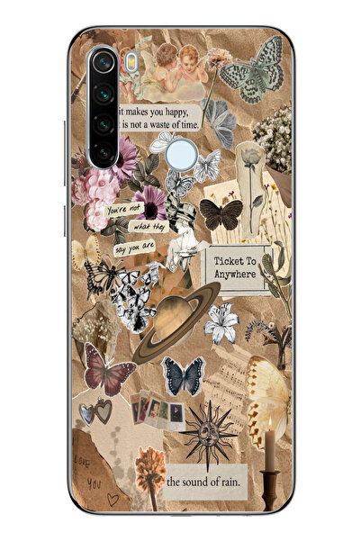 moonset Xiaomi Redmi Note 8 Uyumlu Ticket To Anywhere Tasarımlı Baskılı Şeffa...