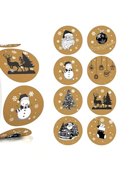 ERALLUX ملصقات كرافت بتصميم عيد الميلاد، لتغليف الهدايا، وتزيينها، إجمالي 50 ...