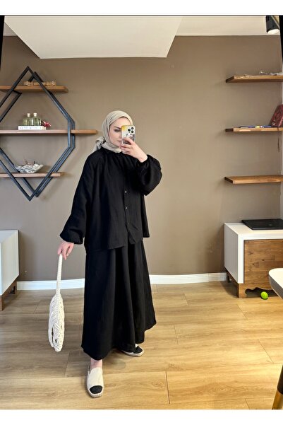 Trend Marfa Set cămașă cu fustă de muselină