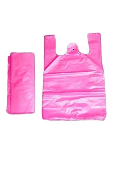 Choice 100 قطعة 31 × 51 سم وردي 100 قطعة حقيبة صدر بلاستيكية وردية للسوبر مار...