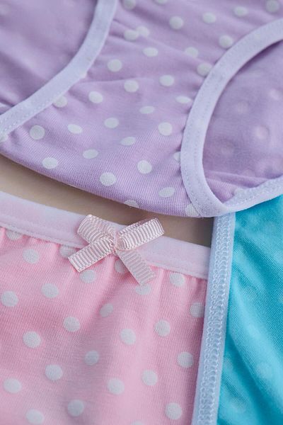 Katia&Bony 5 Pack Colorful Polka Dot Detailed Slips for Girls