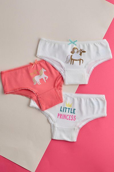 Katia&Bony Girl's Ecru Polka Dot Slip - Pack of 3