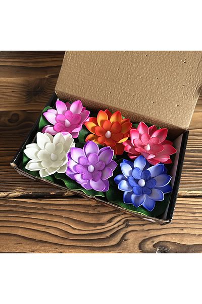 Choice 6pcs 10x4cm 6pcs Led Multicolor Lotus Sensor Night Lamp Floating Waterglow Flower Lamps Garden Fish