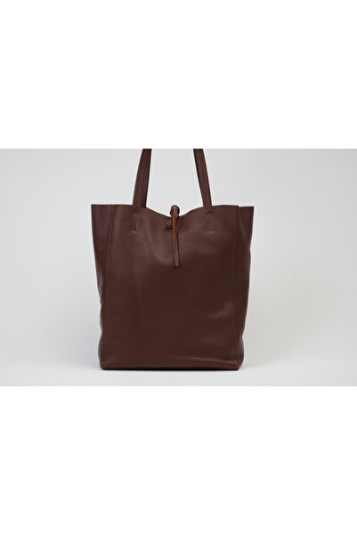 Aksesuarlia Kahve Renk Torba Stil Soft Deri Çanta - 40369 , Hakiki Deri Çanta...