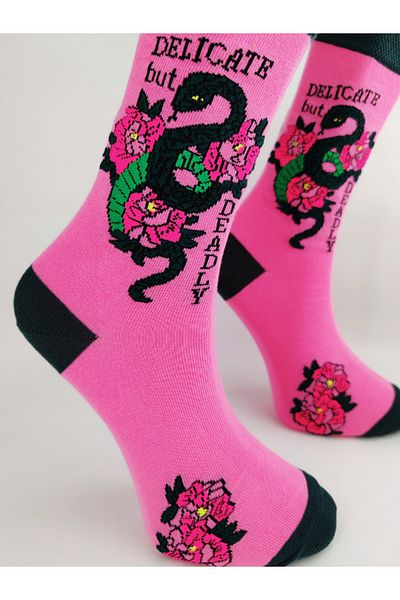 Shuttle Park Εισαγόμενες κάλτσες ειδικής σειράς Unisex Delicate Rose Pinky με πολύχρωμα σχέδια