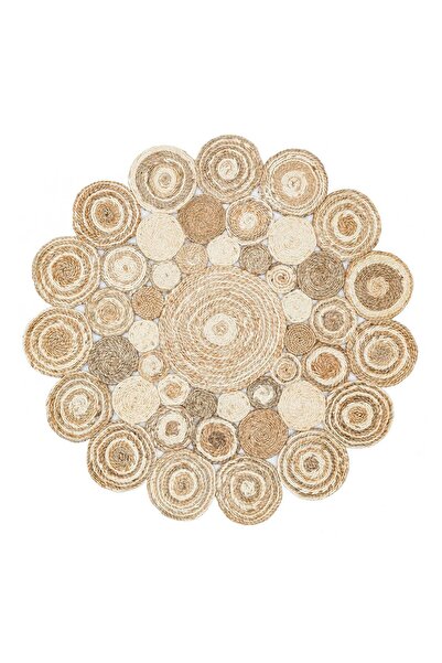 Eko Halı Solo Ca-111 Whıte Multy Xw Yuvarlak Veya Oval El Dokuma Naturel Jüt ...