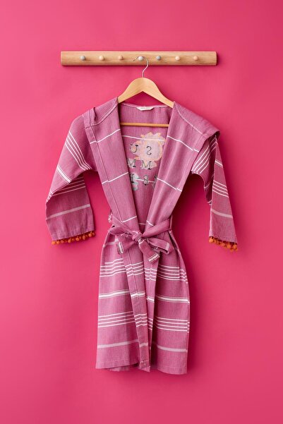 Katia&Bony Ροζ χρωματιστό κοριτσίστικο μπουρνούζι Peshtemal - Καλοκαίρι γραμμένο