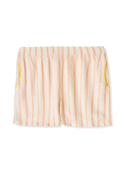 Katia&Bony Γυναικείο σορτς εκρού χρώματος Ριγέ