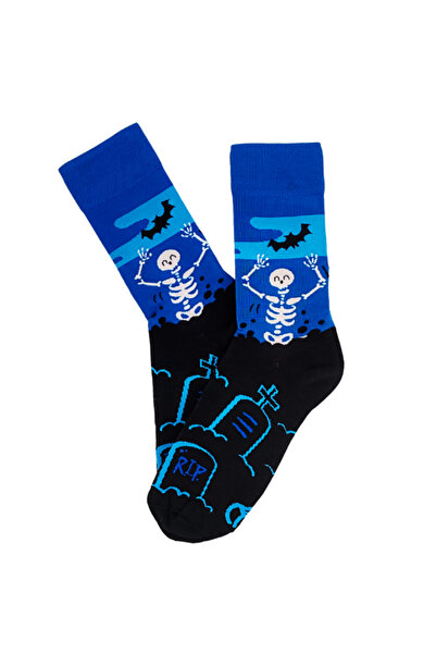 Shuttle Park Унисекс чорапи до глезена с шарени шарки и мотиви от вносна специална серия RIP Skeleton