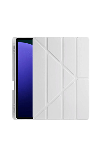 Fuchsia Galaxy Tab S10 Plus Uyumlu 12,4 Inç Kılıf Akıllı Kalem Bölmeli Standlı Tri Folding Smart Kıl