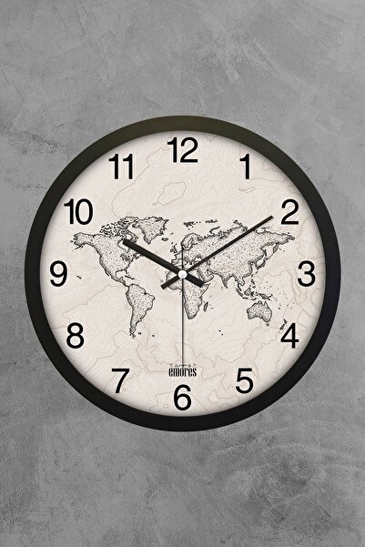 EMORES 30 CM GERÇEK CAM SESSİZ MEKANİZMA DEKORATİF DUVAR SAATİ