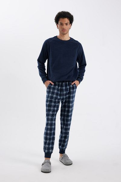 DeFacto Regular Fit Patterned Pocketed Fleece Pajama Bottoms C6120Ax24Wn
