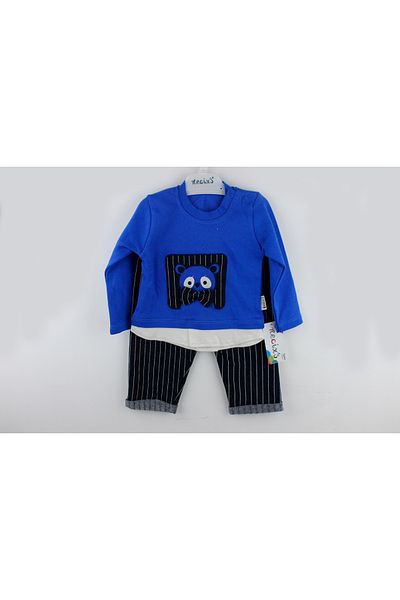 Necix's Line Embroidery Bear Sweater Double Set