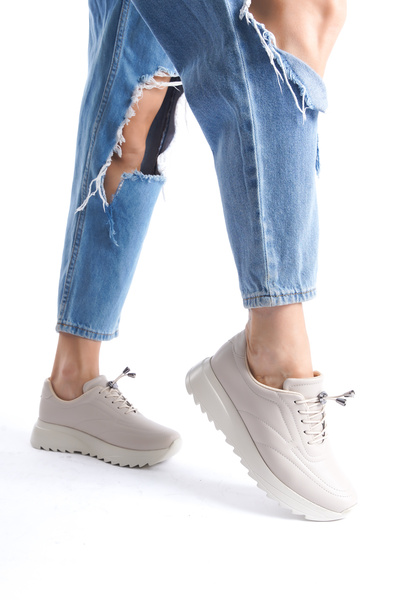 DELSOLERA Kožené ležérní tenisky Elmi̇sa – šněrování a silná podrážka