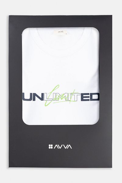 Avva Ανδρικό σετ πιτζάμες με λαιμόκοψη Navy Blue Crew με εμπριμέ ειδικό κουτί E 003309