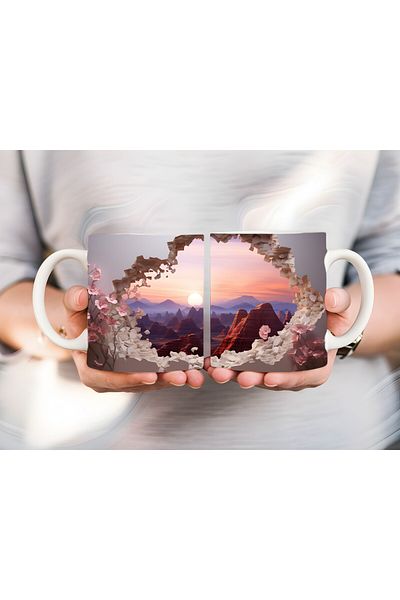 Evion Scenic Shaped Full Size 3D Design Ceramic Mug - Gift Mug