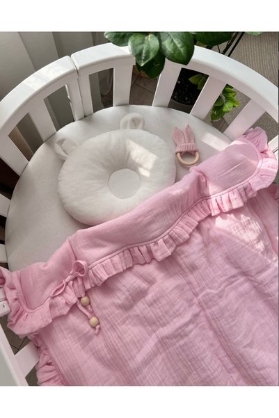 JUNİPERUS Ruffled Baby Blanket 100% Cotton Multi Muslin Baby Swaddle Blanket Outer Swaddle