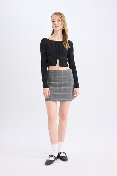 DeFacto Coool Printed High Waist Mini Skirt E1810Ax24Wn