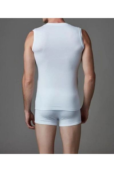 Eros Ανδρικά ρούχα αμάνικα λευκά & μαύρα Modal κανονικά σετ εσώρουχα L1.ER.O04.S019