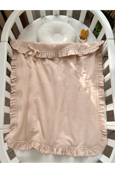 JUNİPERUS Ruffled Baby Blanket 100% Cotton Multi Muslin Baby Swaddle Blanket Outer Swaddle