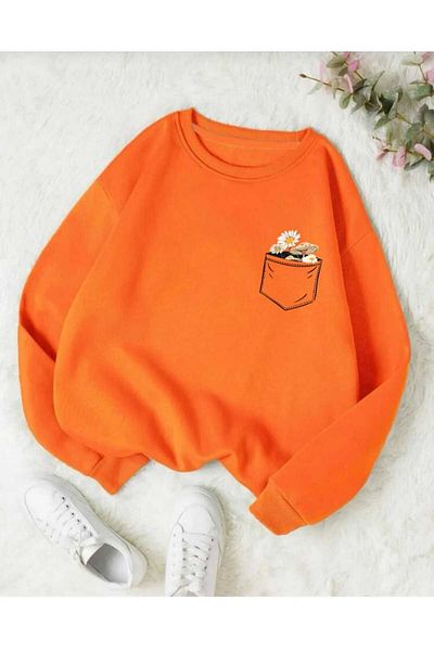 KOZİA OUTDOORS O-Neck Printed Oversize Unisex Sweatshirt