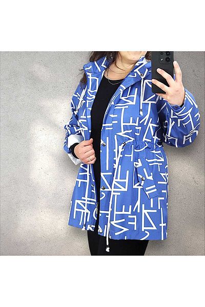 Seçkin Butik Plus Size Hooded Trench Raincoat