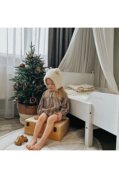 JUNİPERUS Baby Kids Teddy Plush Scarf Beanie Set