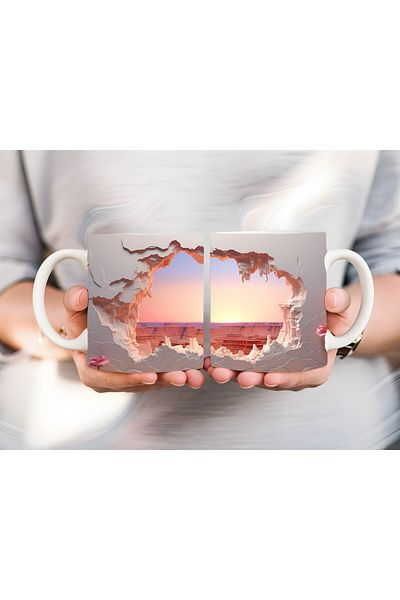 Evion Scenic Shaped Full Size 3D Design Ceramic Mug - Gift Mug