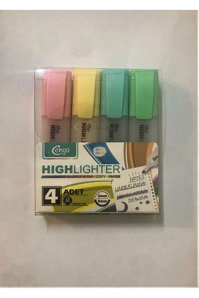 Cengo Pastel Color Highlighter Marking Pen Set of 4