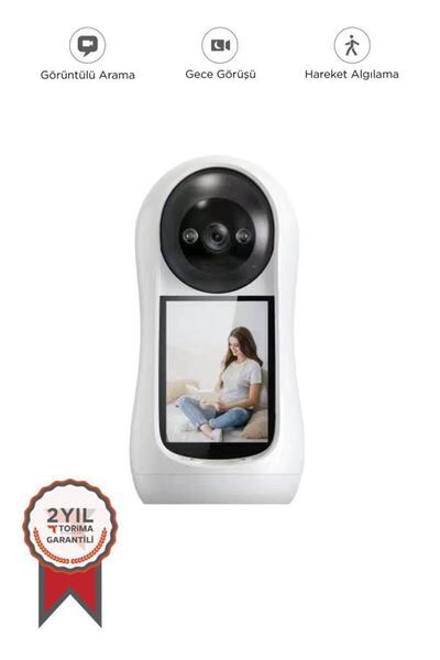 Torima Bebek Kamerası Hareket Algılama Monitörlü Full Hd Smart Ip Güvenlik Kamerası CMR17 Beyaz