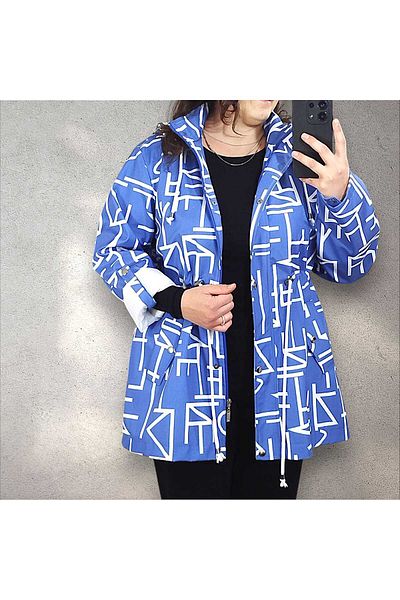 Seçkin Butik Plus Size Hooded Trench Raincoat