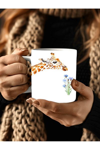 Evion Giraffe Shaped Full Size 3D Design Ceramic Mug - Gift Mug