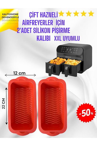kalitexhome Double Chamber Xxl Air Freezer Compatible Silicone Cooking Mold 2 Pieces 100% Silicone