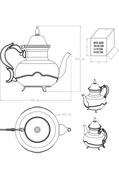 İnova Home Decor Gold Color Ahsen Borosilicate Glass - Teapot