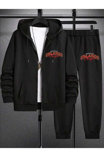 BUY CENTER Unisex Oversize Orlando Printed Jacket & Sweatpants Σετ