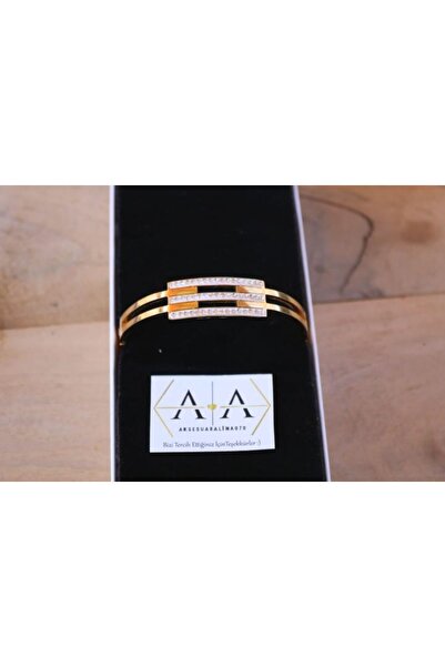 Alina Aksesuar KABURGA ZİRKON TAŞLI ÇELİK BİLEZİK